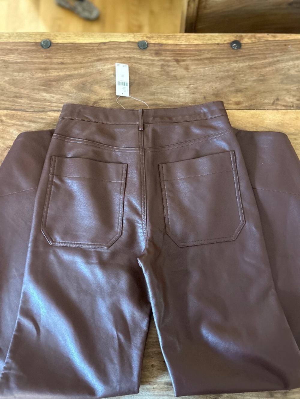 Never Worn Pilcro Brown Leather Wide Leg Pants - Picture 4 of 4